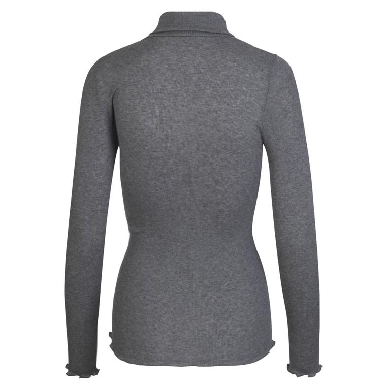 Rosemunde T-shirt Med Rullekrave, Dark Grey Melange 